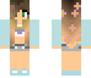 girl with flowers in hair with necklace