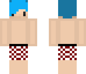 blue haired swimmer