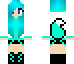 blue hair cute girl