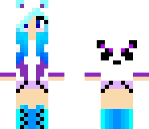 panda girl purple and blue