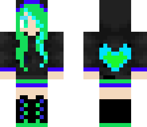 blue and green girl