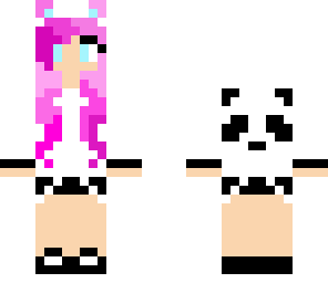 pink haired panda girl