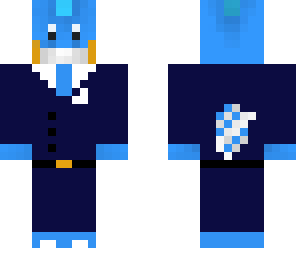 blue mudkip in a blue suit