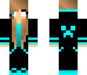 blue herobrine gamer girl
