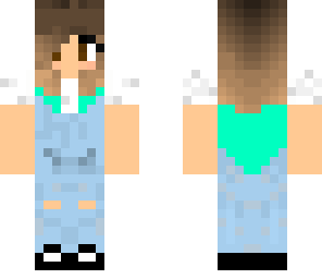 girl in overalls with dyed hair