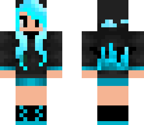for animecraft neon blue girl