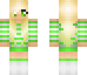 shaded green striped girl