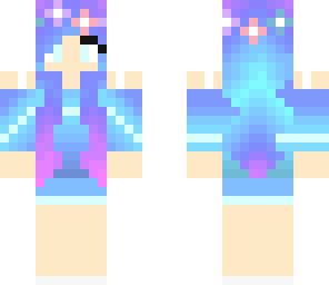 cute blue and purple flower girl