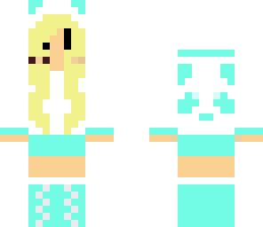 blonde aqua panda girl