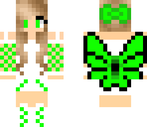 green butterfly girl