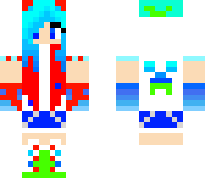 creeper green blue girl