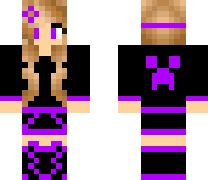 cute black and purple creeper girl