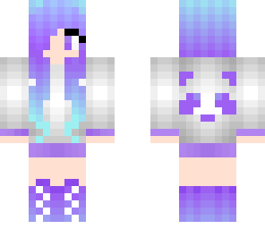 purple and blue panda girl