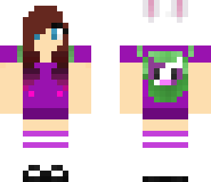 purple bunny girl with cat edit