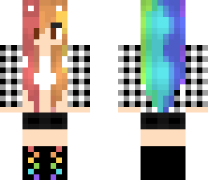 rainbow plaid cat girl