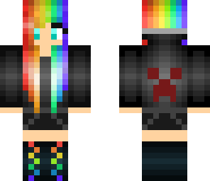 rainbow girl with creeper