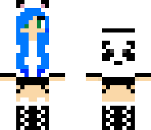 blue hair panda girl