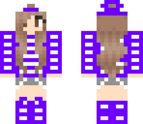 puple and white on her looks nice