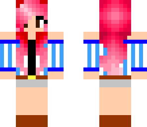 pink hair school girl