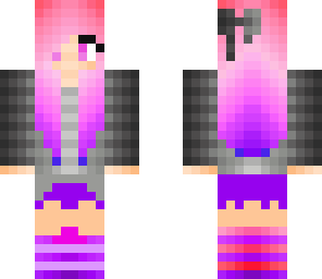 cute pink hair girl