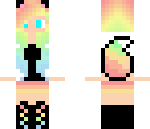 cute rainbow wolf costunme girl