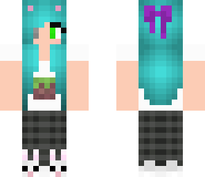 blue haired gamer girl in pajamas