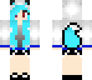 blue wolf girl shaded