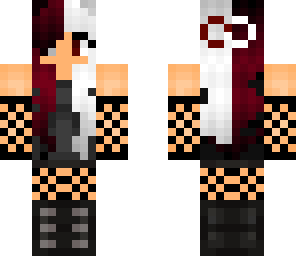 red and white goth girl