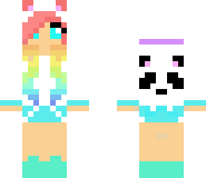 pastel rainbow panda girl