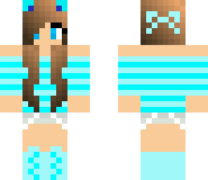 brunnette striped cat girl