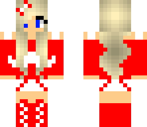 a girl in red