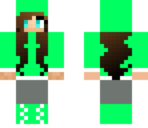 green hoodie girl