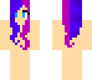half purple half pink girl hair template