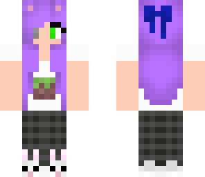 pretty purple haird girl in pajamas