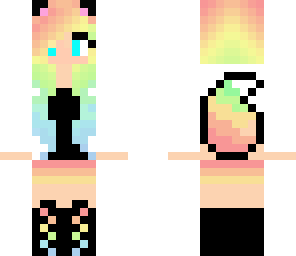 neon rainbow wolf