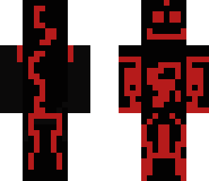 red and black man facing wrong way