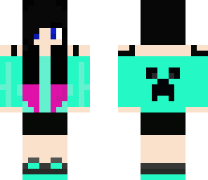 blue creeper head phone girl