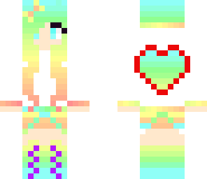 pretty rainbow girl with heart on back