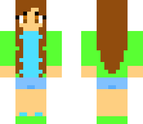 green and blue girl