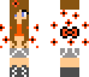 my orange and black flower skin