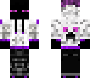 enderman with purple and white hoodie