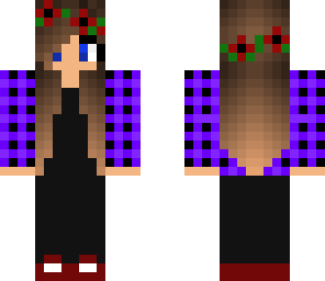 pretty checkerd purple hooded girl