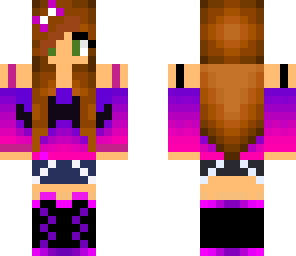 purple mustache brunette