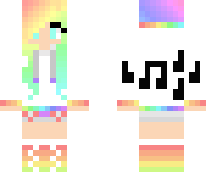 rainbow music hoodie girl