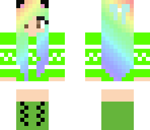 cute green cat girl