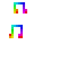 random rainbow music notes