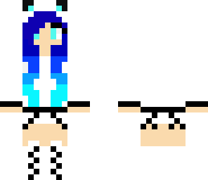 blue rainbow fox girl