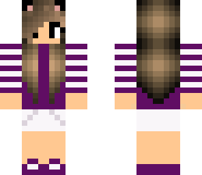 purplr dark and white cat girl