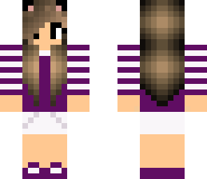 purplr dark and white cat girl