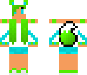 cute green fox girl